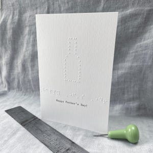 Cartão Braille para o Dia dos Pais, cartão Braille personalizado, Feliz Dia dos Pais, cartão para o pai, cerveja