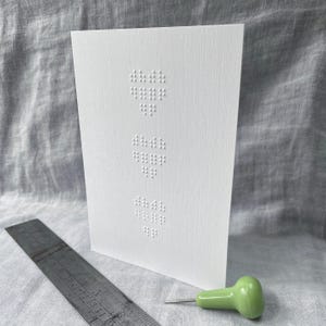 Biglietto d'amore a forma di cuore in Braille, biglietto di San Valentino, biglietto Braille personalizzato