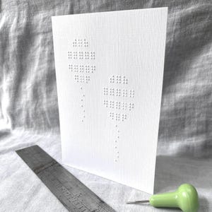 Carte d'anniversaire en braille, conception de ballons d'anniversaire, carte en braille personnalisée, joyeux anniversaire