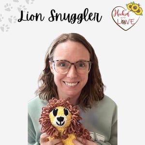 Patron Lion Snuggler au crochet : DP facile sans couture