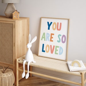 Vous êtes tellement aimé Art mural imprimable Affiche inspirante pour le décor de chambre d'enfant, affiche éducative d'affirmations d'enfant affirmations quotidiennes image 3