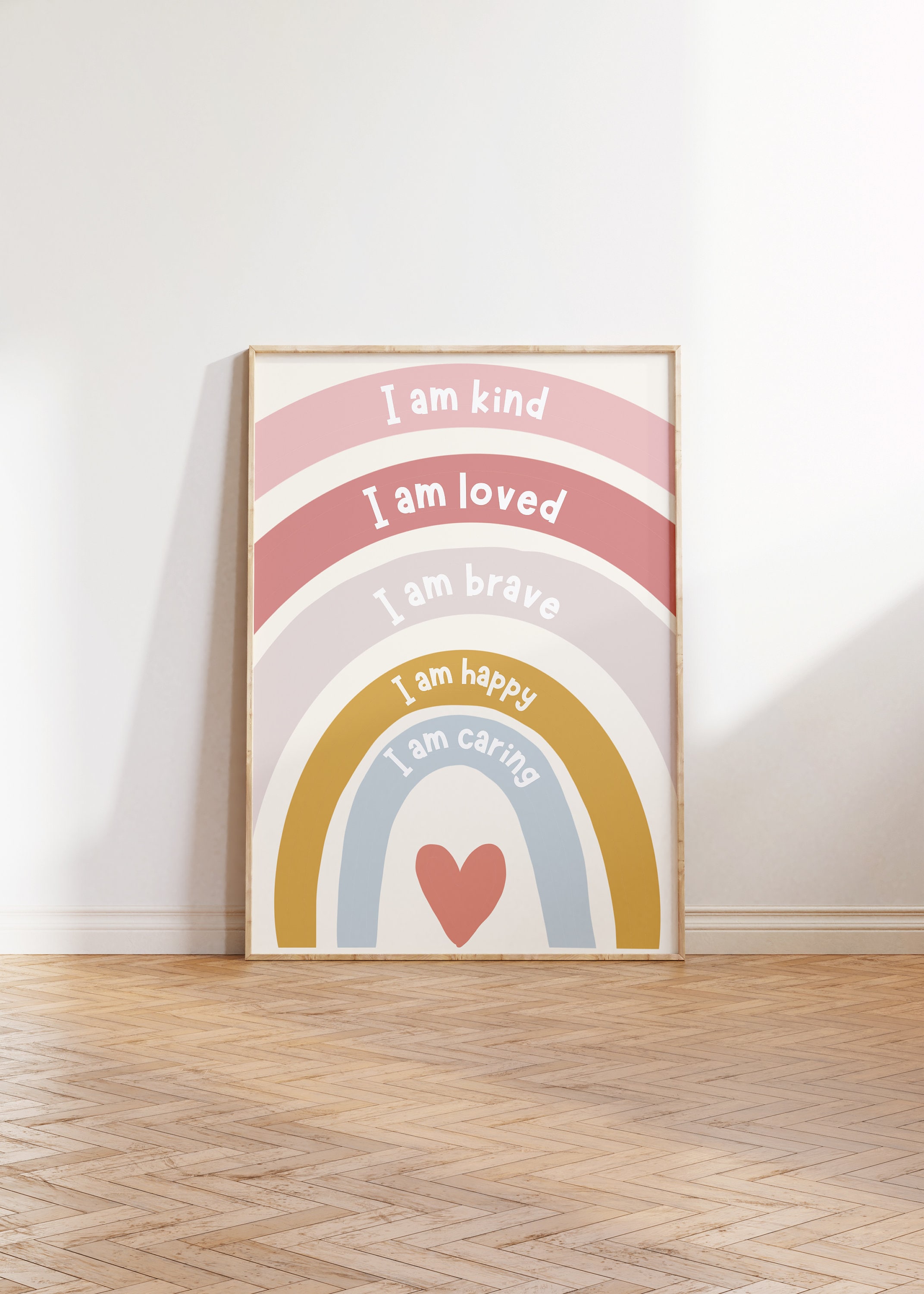 Affirmations for Kids PRINTABLE Wall Art, Rainbow Positive Affirmations ...