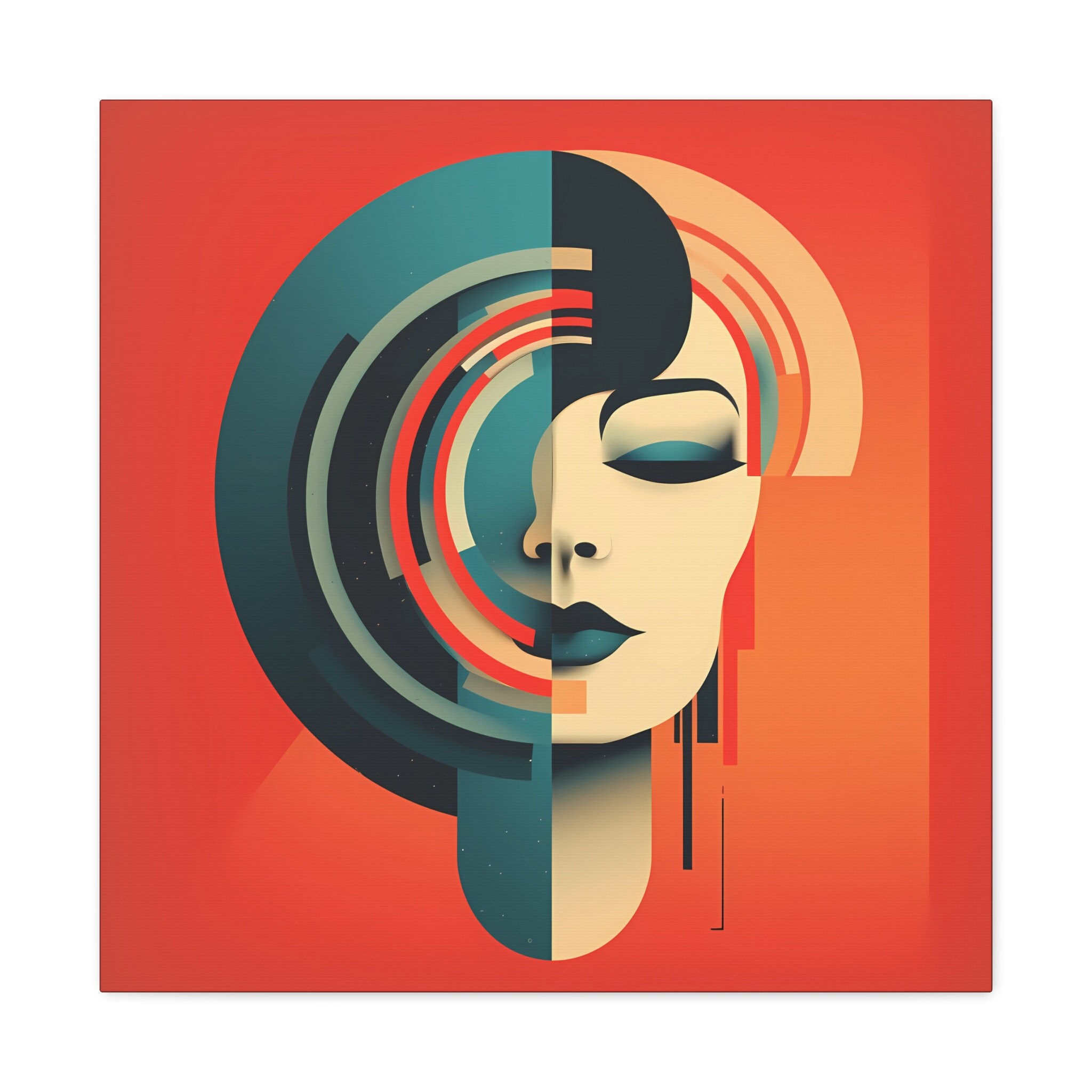 Abstract Face Art Canvas Gallery Wraps, Funky Figurative Canvas ...