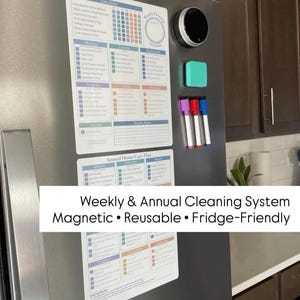 ADHD Cleaning Schedule Magnet | Weekly & Annual Cleaning Checklist | Neurodivergent Home Reset Chart image 8