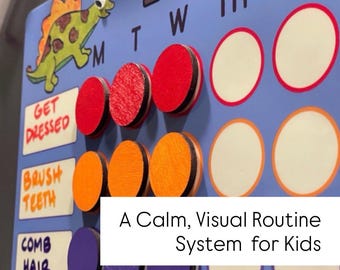 Personalized Dinosaur Routine Chart | Magnetic Chore Board for Kids | Reusable & Neurodivergent-Friendly