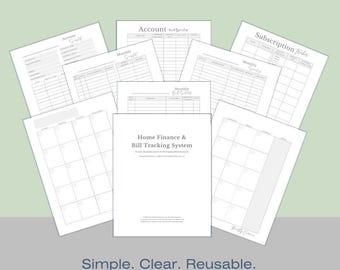 Home Finance Tracker | Monatliche Budget, Rechnung & Abonnement Organizer (druckbare PDF)