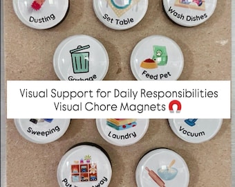 Visual Chore Magnets | Daily Routine, Responsibility Magnets