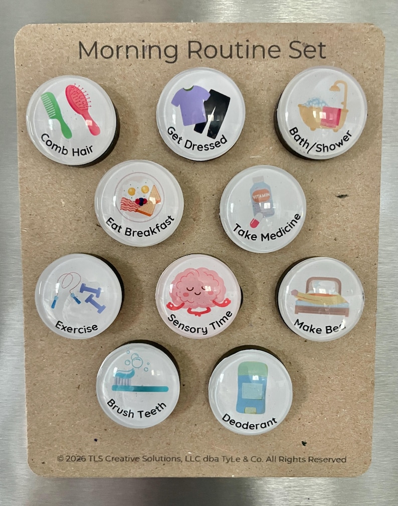 Morning Routine Magnet Set | Visual Routine Magnets for Kids ...