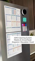 ADHD Cleaning Schedule Magnet | Weekly & Annual Cleaning Checklist | Neurodivergent Home Reset Chart