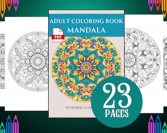 Printable Mandala Coloring Book Adult Coloring Coloring Pages Coloring Book Coloring For Adults Instant Download PDF Coloring Book Mandala