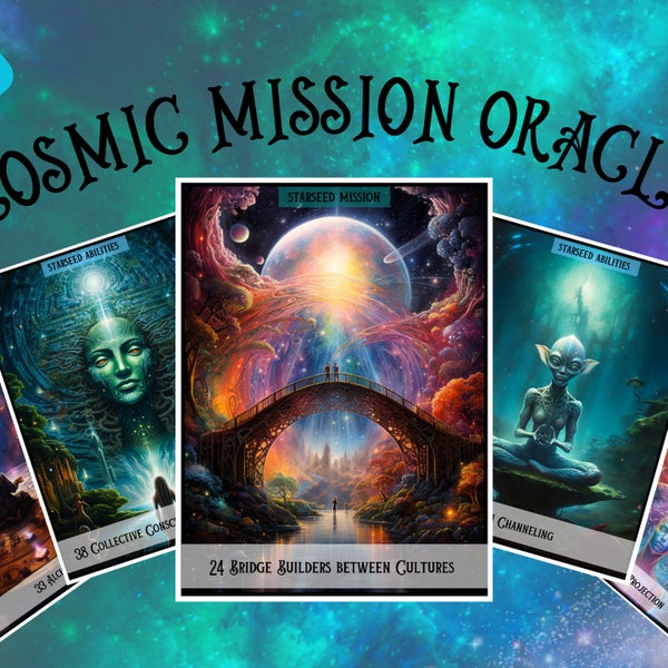 Cosmic Mission Oracle Deck Starseed Oracle Printable Oracle Cards PDF Oracle Cards Alien Oracle Divination Tools Starseeds Gift for Starseed