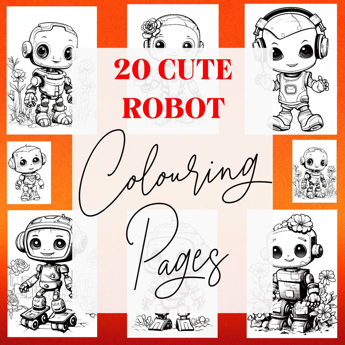 Coloring Pages for Kids Printable Robot Colouring Page of 20 Cute ...