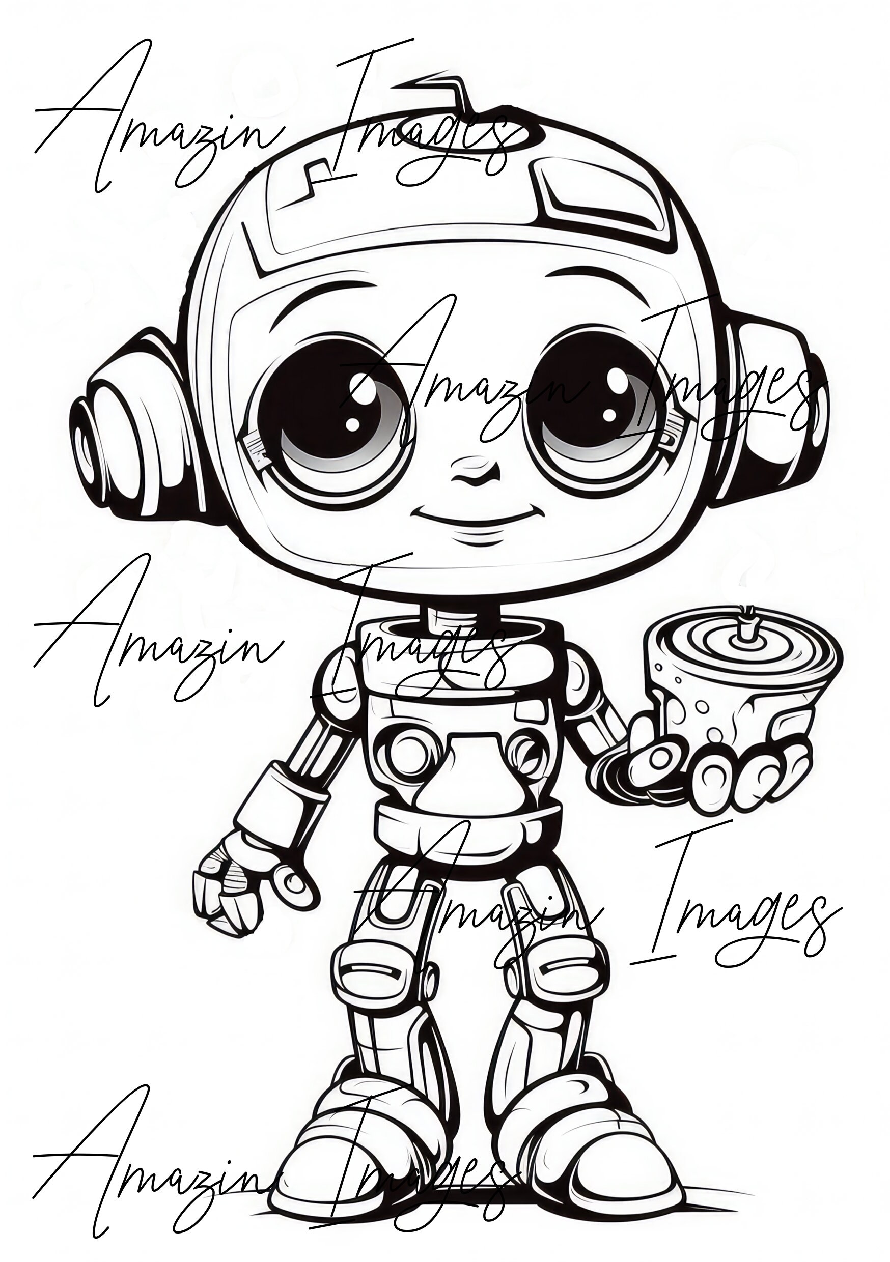 Coloring Pages for Kids Printable Robot Colouring Page of 20 Cute ...