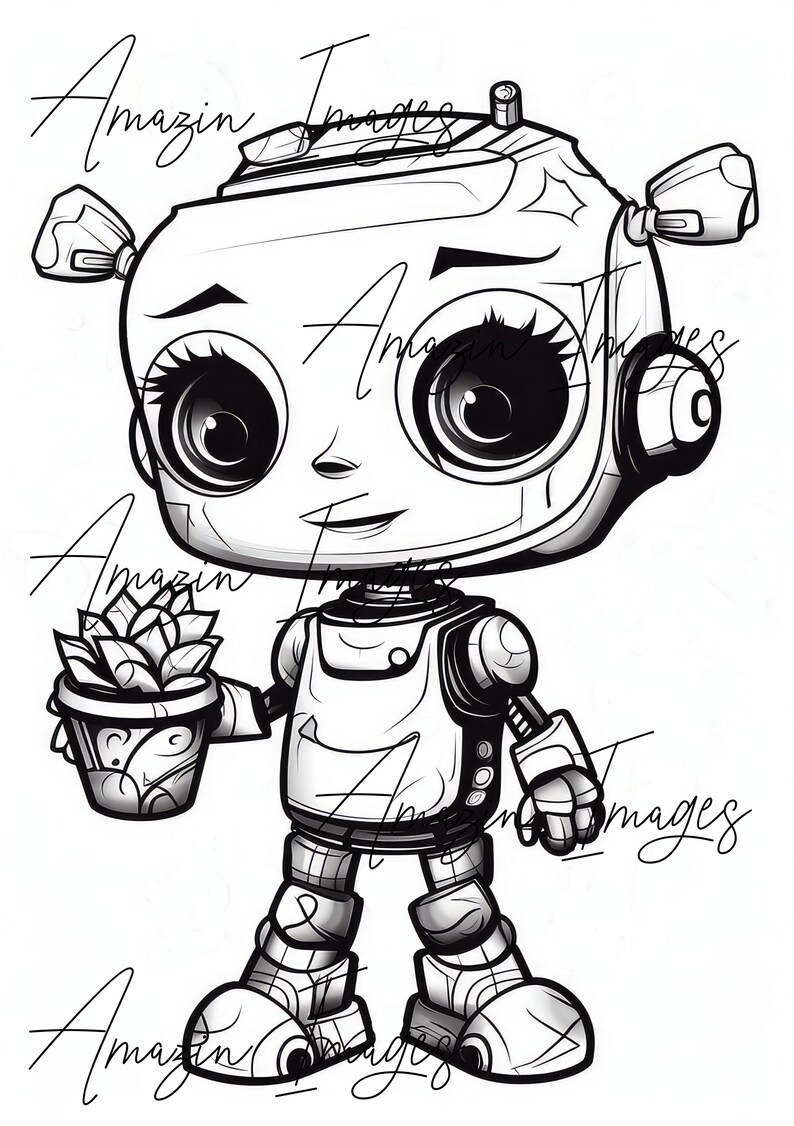 Coloring Pages for Kids Printable Robot Colouring Page of 20 Cute