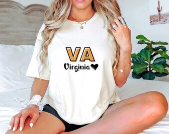 Unisex oversize VA t-shirt, loose fit graphic Virginia shirt, novelty Virginia is for lovers tee, American states tee, fun gift idea for UVA