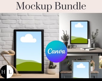Canva Wall Art Frame Mockup Bundle, Drag & Drop Templates (Digital Download)