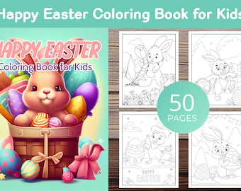 Dibujos para colorear de Pascua para niños, 50 diseños imprimibles (PDF)
