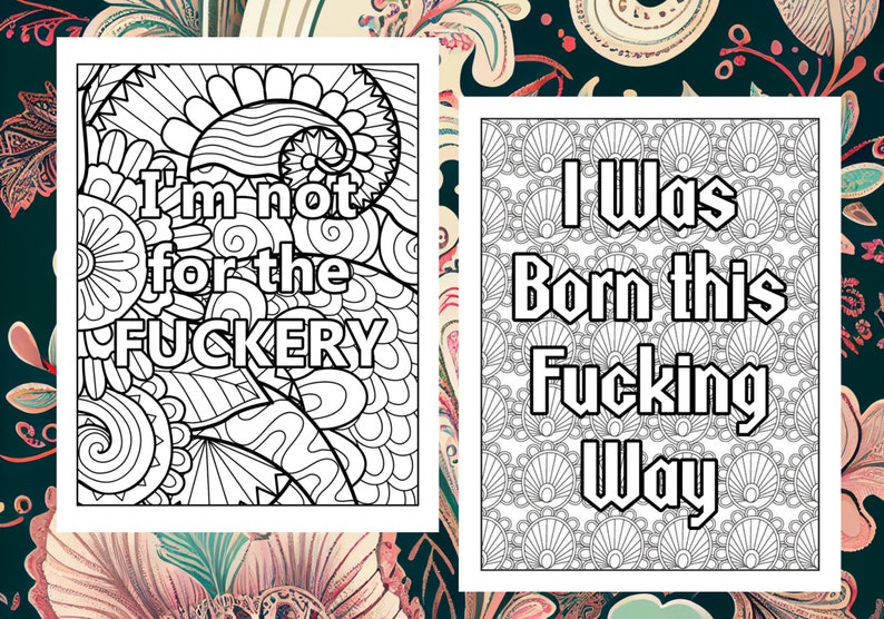 Motivational Swear Words Coloring Pages for Adults, Inspirational Curse