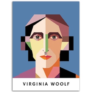 Virginia Woolf Poster || Original Virginia Woolf Portrait Wall Art || Unique Poster Art || Gift Idea for Literature Lovers