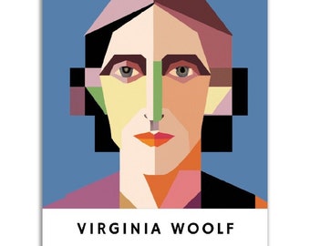 Virginia Woolf Poster || Original Virginia Woolf Portrait Wall Art || Unique Poster Art || Gift Idea for Literature Lovers