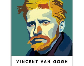 Vincent Van Gogh Poster || Original Vincent Van Gogh Portrait Wall Art || Unique Poster Art || Gift Idea for Art Lovers