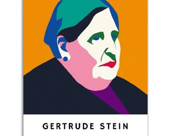 Gertrude Stein Poster || Original Gertrude Stein Portrait Wall Art || Unique Poster Art || Gift Idea for Literature Lovers