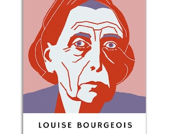 Louise Bourgeois Poster || Original Louise Bourgeois Portrait Wall Art || Unique Poster Art || Gift Idea for Art Lovers