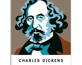 Charles Dickens Poster || Original Charles Dickens Portrait Wall Art || Unique Poster Art || Gift Idea for Literature Lovers