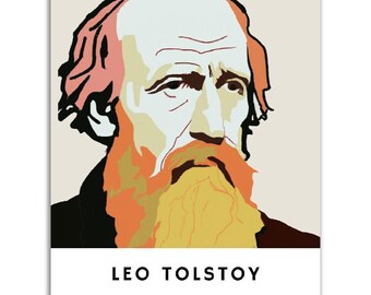 Leo Tolstoy Poster || Original Leo Tolstoy Portrait Wall Art || Unique Poster Art || Gift Idea for Literature Lovers