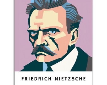 Friedrich Nietzsche Poster || Original Friedrich Nietzsche Portrait Wall Art || Unique Poster Art || Gift Idea for Philosophy Lovers