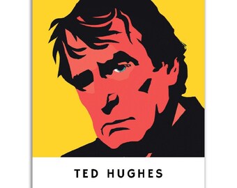 Ted Hughes Poster || Original Ted Hughes Portrait Wall Art || Unique Poster Art || Gift Idea for Drama Lovers