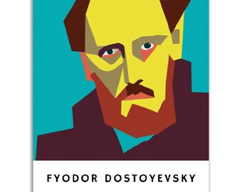 Affiche Fiodor Dostoïevski || Art mural original de portrait de Fiodor Dostoïevski || Art d'affiche unique || Idée cadeau pour les amateurs de théâtre