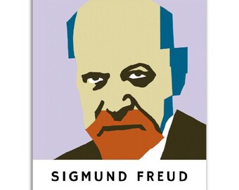 Sigmund Freud Poster || Original Sigmund Freud Portrait Wall Art || Unique Poster Art || Gift Idea for Psychology Lovers