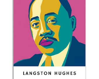 Langston Hughes Poster || Original Langston Hughes Portrait Wall Art || Unique Poster Art || Gift Idea for Poetry Lovers