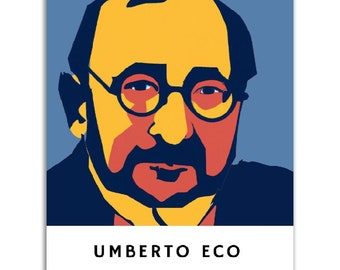 Umberto Eco Poster || Original Umberto Eco Portrait Wall Art || Unique Poster Art || Gift Idea for Literature Lovers