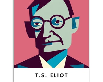 T. S. Eliot Poster || Original T. S. Eliot Portrait Wall Art || Unique Poster Art || Gift Idea for Drama Lovers
