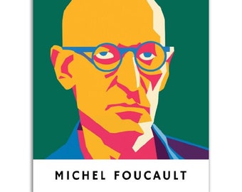 Michel Foucault Poster || Original Michel Foucault Portrait Wall Art || Unique Poster Art || Gift Idea for Philosophy Lovers
