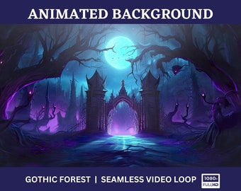 Gothic Forest Animated Background Loop | Fantasy Stream Overlay (Digital Download)