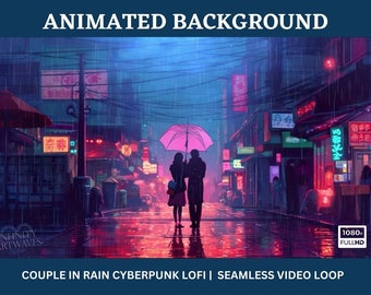 Cyberpunk city Steam Background Animated Gif & video Download link