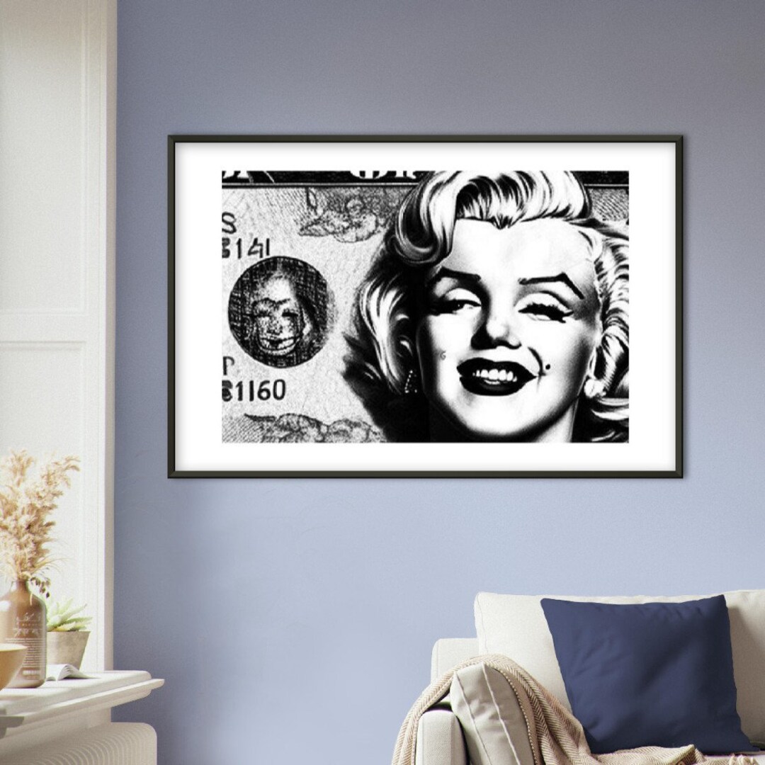 Corrupt Currency 2 Marilyn Monroe Grey Wall Art Etsy