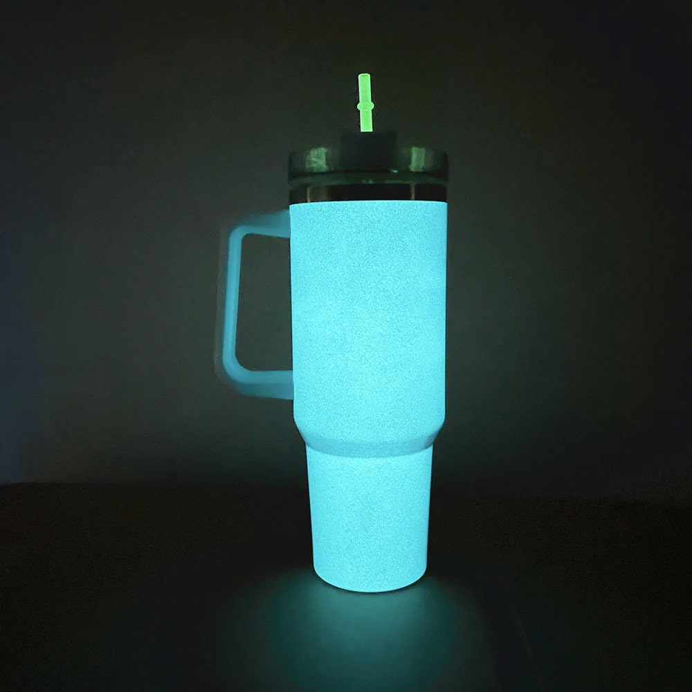 KikiAvenue 3 Piece Glow in The Dark Straw Covers Compatible with Stanley 30 & 40oz Tumbler Cups, Unique Heart, Cloud and Smiley Face Light Up Design