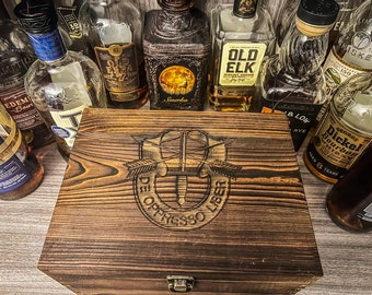 Personalized Whiskey Set - Custom Engraved Box w/ (2 Glasses + 6 Whiskey Stones) - Slate Coasters - Flask - Groomsman Gift - Gifts for him