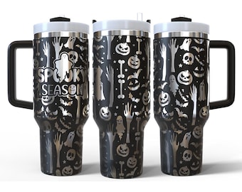 不気味な季節 - 40オンス スタンレー タンブラー ラップ SVG デザイン - ハロウィン ラップ