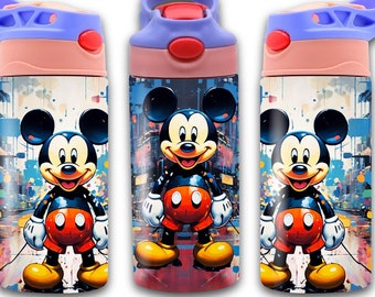 Envoltorio para vaso Mickey Graffiti de 12 oz: Archivo PNG para niños (descarga digital)