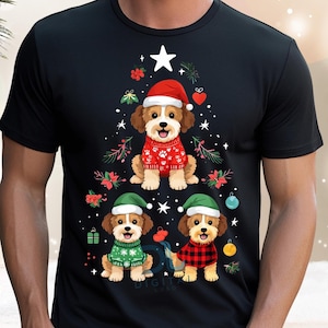 1 PNG Choinka dla psów, T-shirt unisex na Boże Narodzenie, plik X'mas Digital Design PNG do sublimacji, wysokiej rozdzielczości cyfrowy plik PNG na Boże Narodzenie