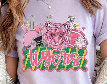 Pink Leopard Football PNG: Preppy Coquette Tigers (Digital Download)