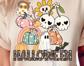 Retro Halloween Spooky PNG: Ghost, Pumpkin, Fall Shirt (Digital Download)