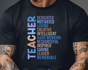 Male Teacher Dedicated Motivated Loving png, Back to school png, Teacher Man Png, teacher Retro png, Teacher appreciation PNG, Teacher Gift