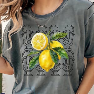Galo Barcelos & lemons PNG, Portuguese Rooster Digital Design Shirt, Portugal Collection by Digital Luso, Food Lovers Png, Portugal Summer