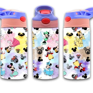 Princess Tumbler Wrap Pattern: 12 Oz Flip Top, Kids PNG (Digital Download)